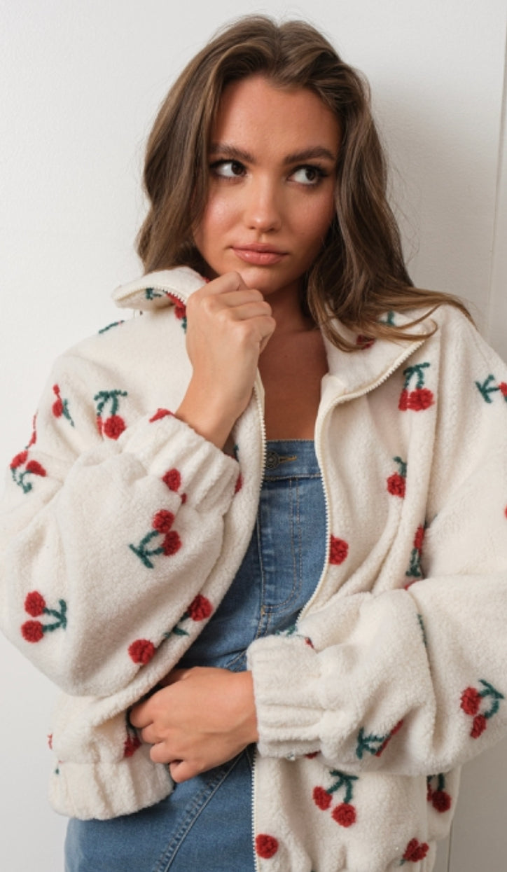 Cherry Teddy Jacket