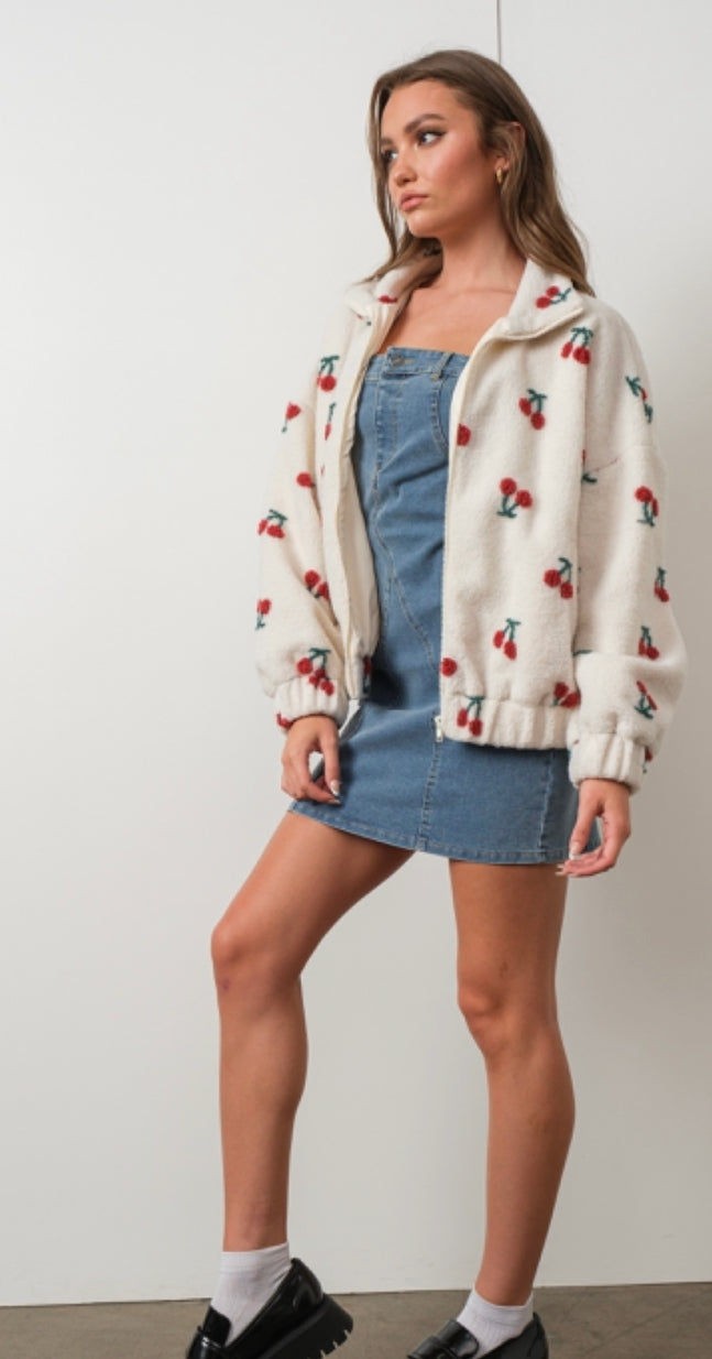 Cherry Teddy Jacket