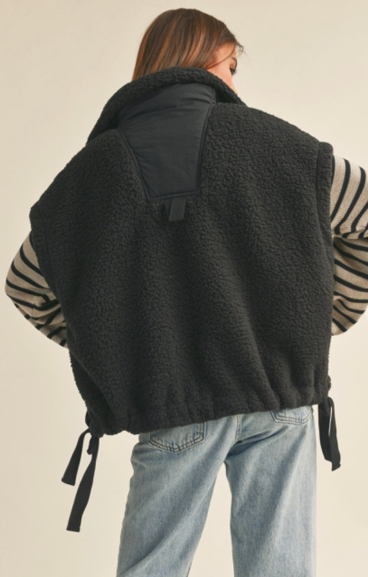 Teddy Fabric Utility Vest Jacket