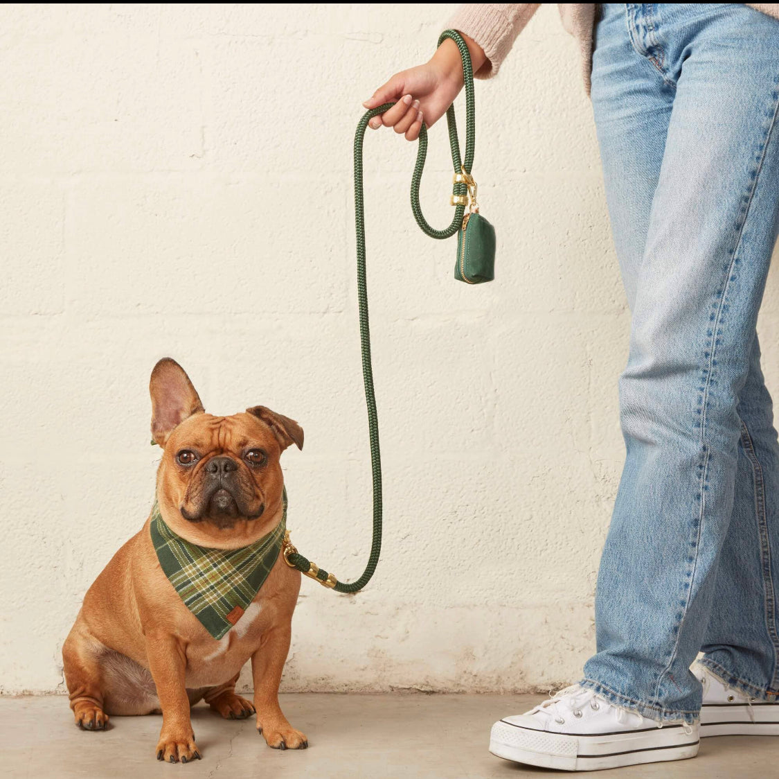 Evergreen Waxed Canvas Waste Dog Bag