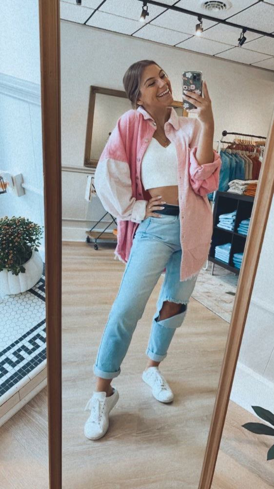 High Rise Rolled Cuff Jeans