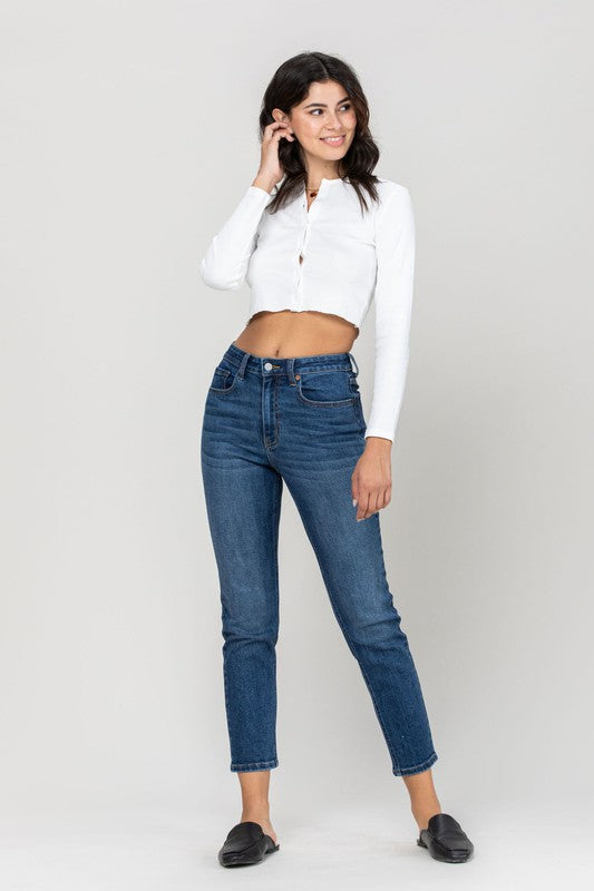 High Rise Slim Straight Jean