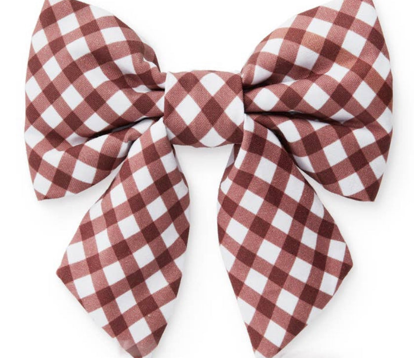 Russet Gingham Lady Dog Bow
