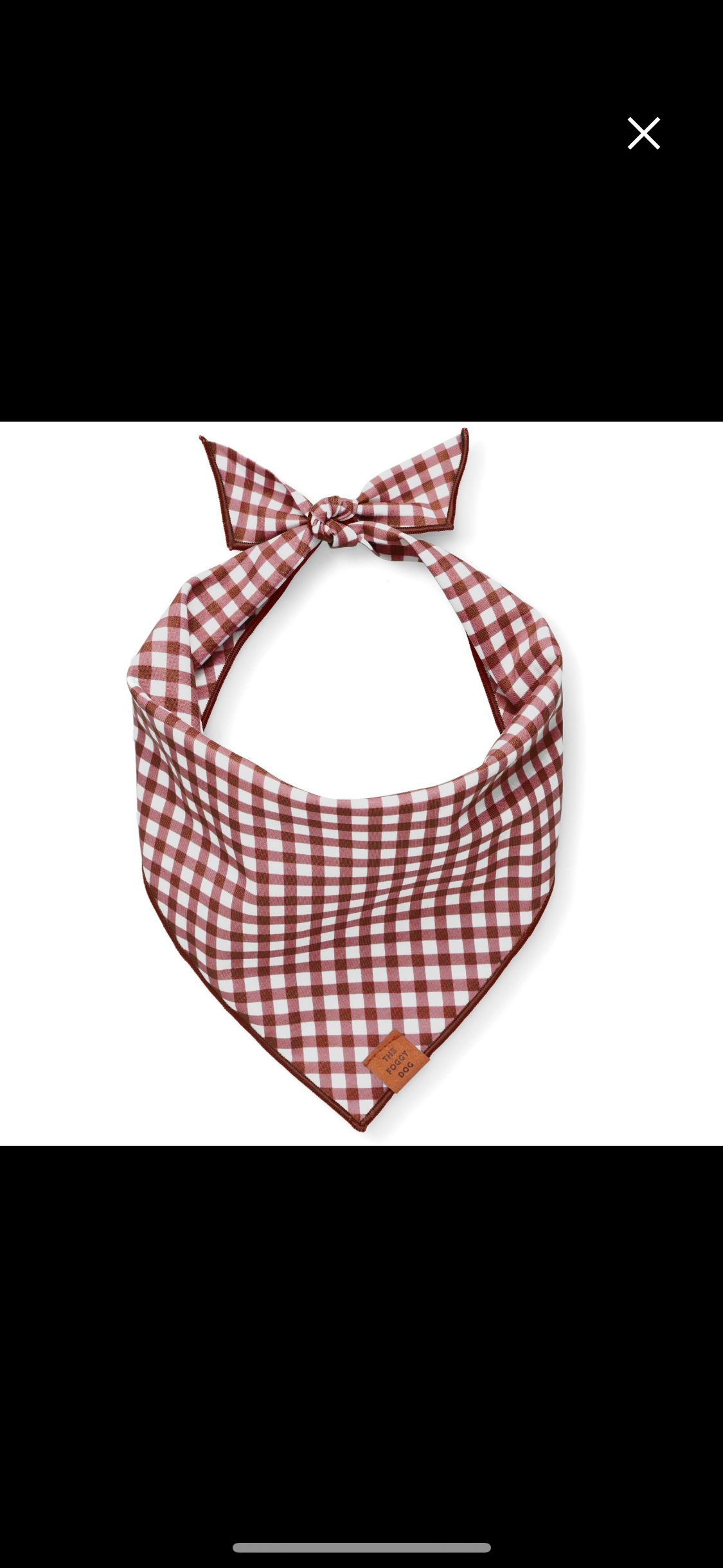 Russet gingham dog bandana