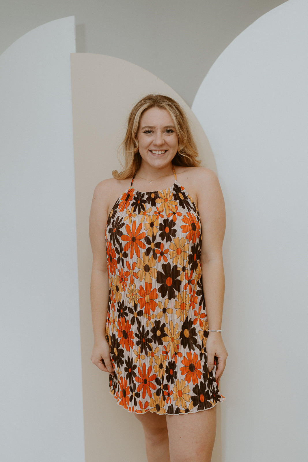 Floral Printed Halter Dress