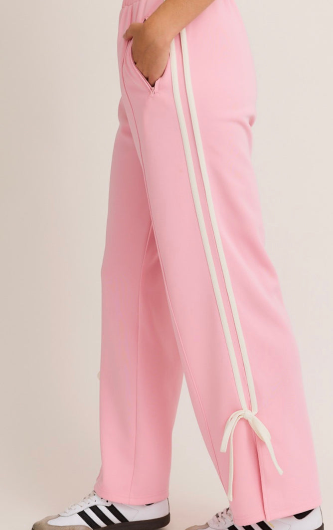 Pink Bow Track Pants