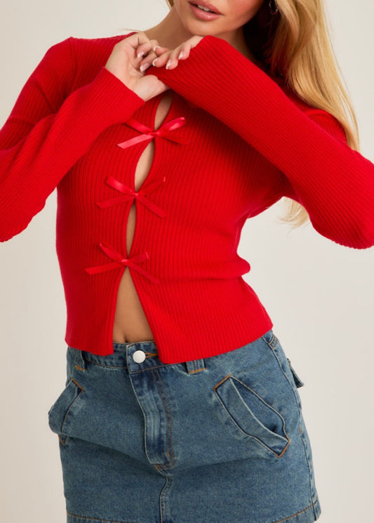 Ella Bow Red Top