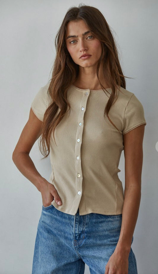 Luna Breeze Ribbed Cardigan Top