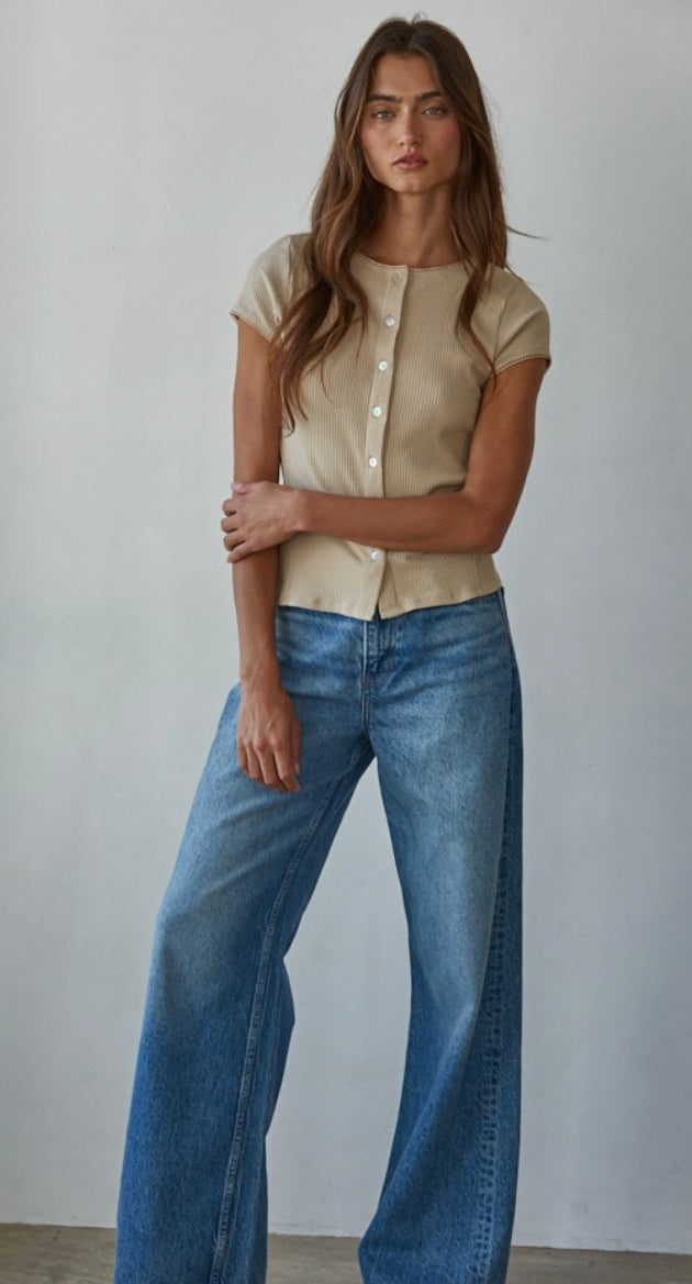 Luna Breeze Ribbed Cardigan Top