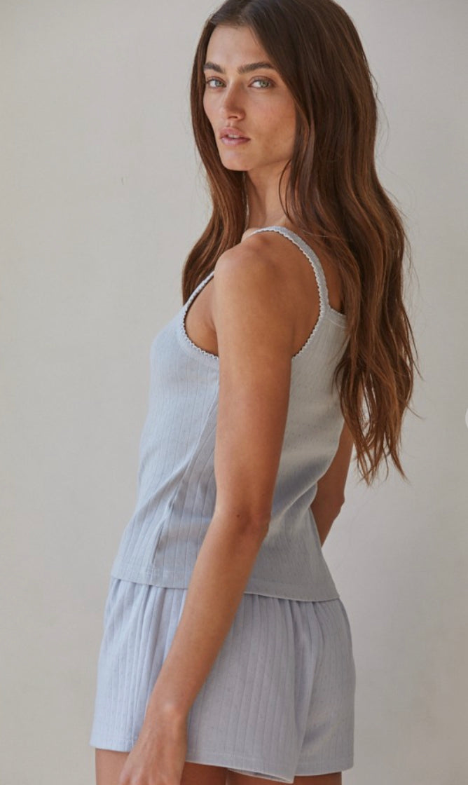 The Pointelle Ribbed Cami Top