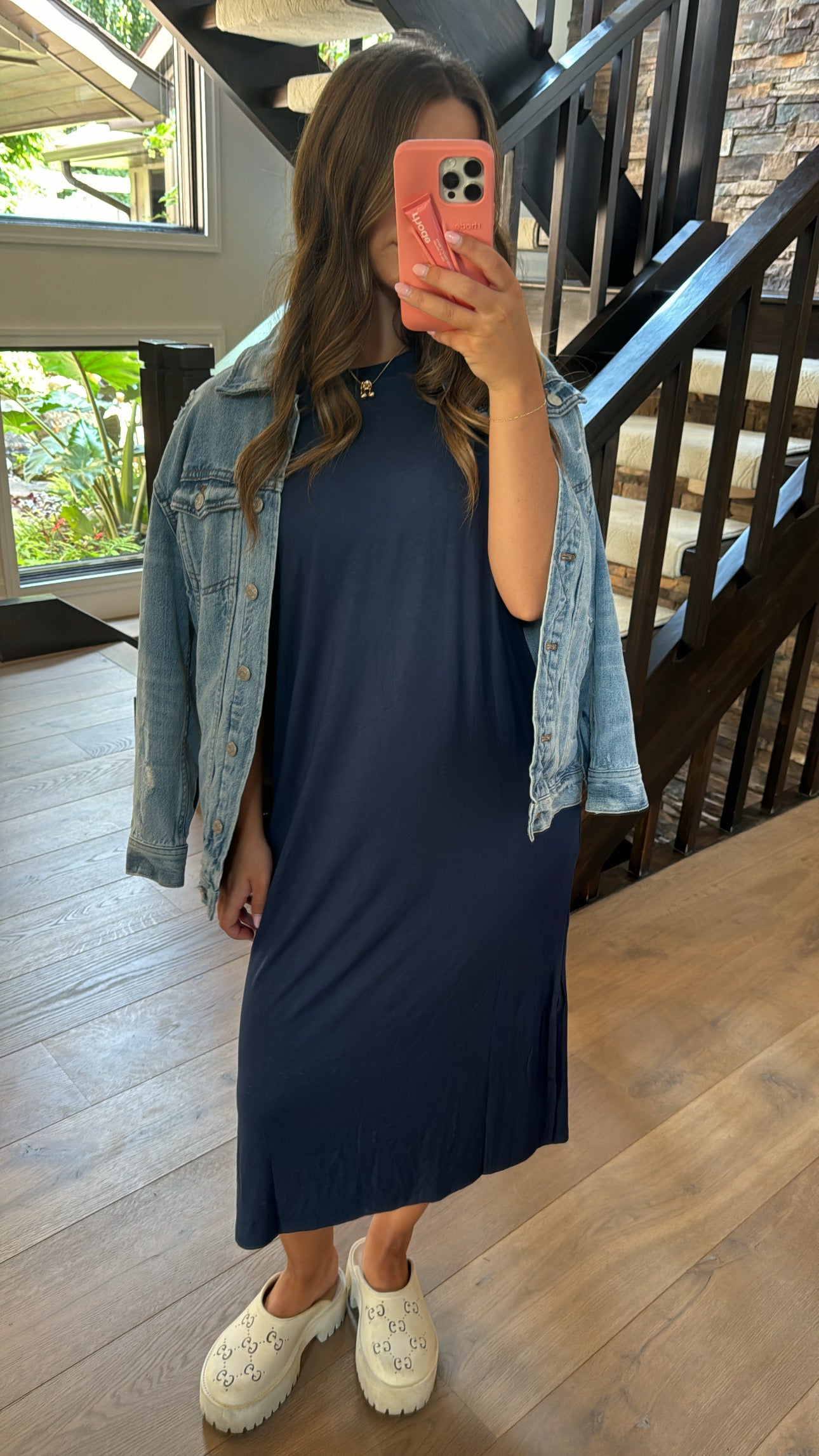 Navy maxi dress