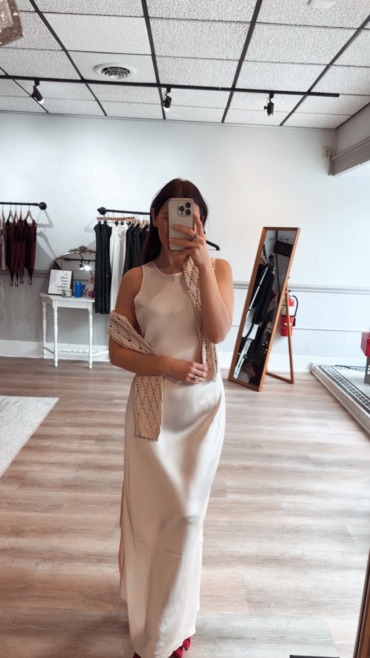 Kristin Satin Dress and Sweater