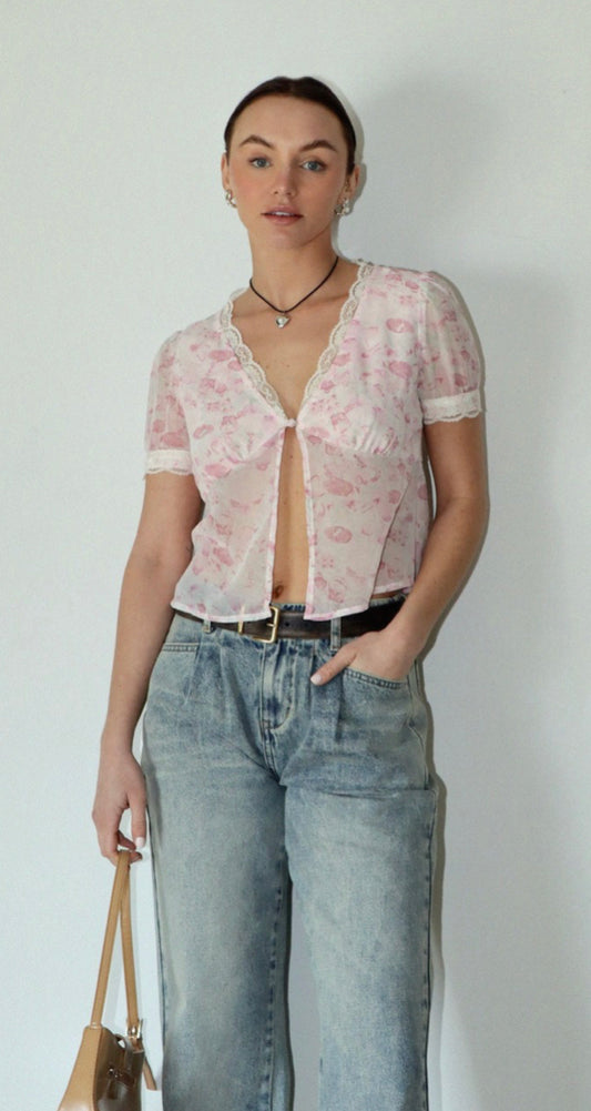 Pretty In Pink Lace Top