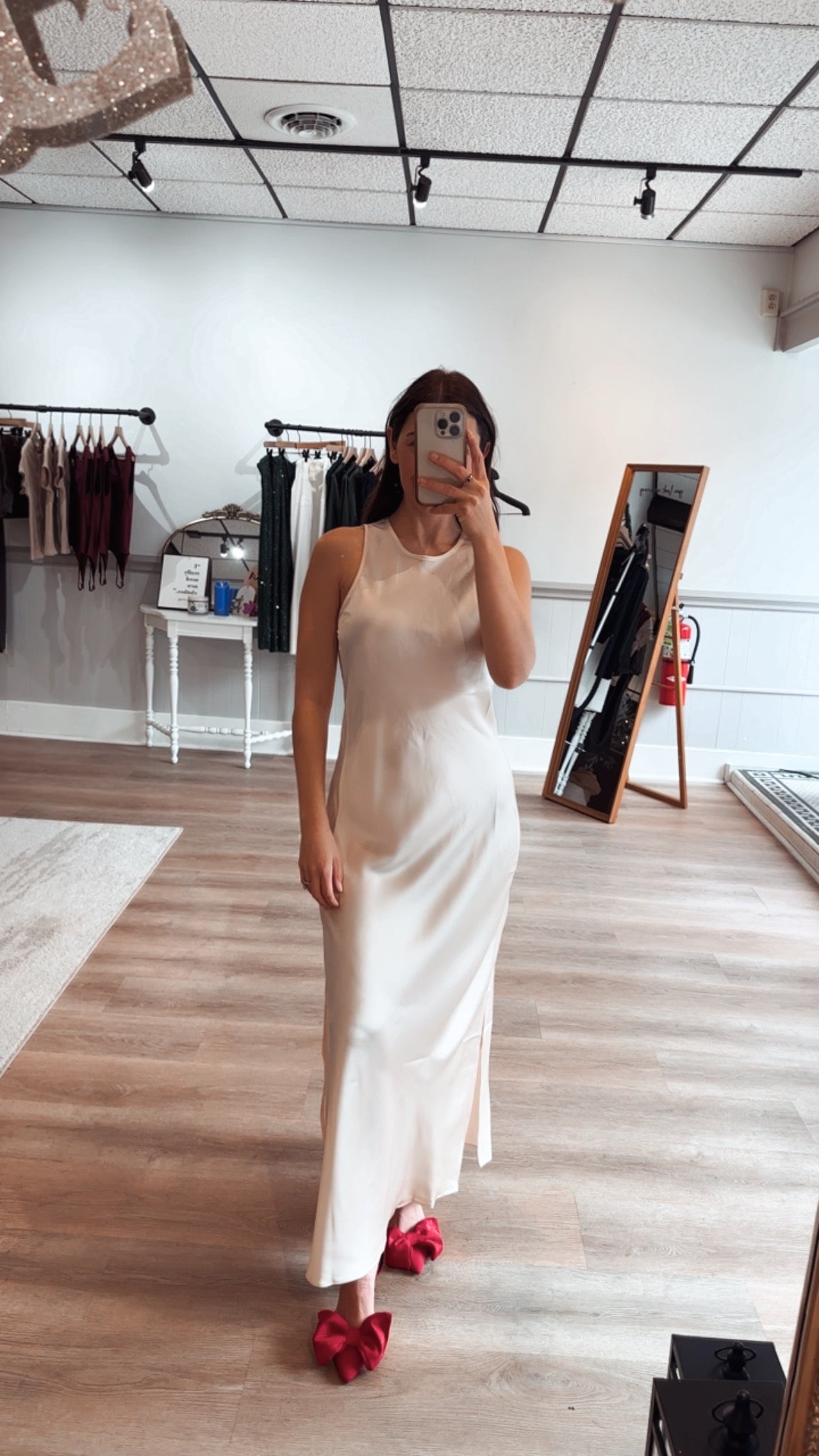 Kristin Satin Dress and Sweater