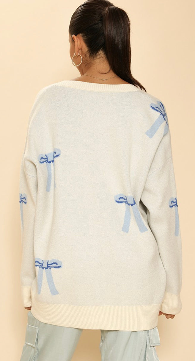 Blue Bow Sweater