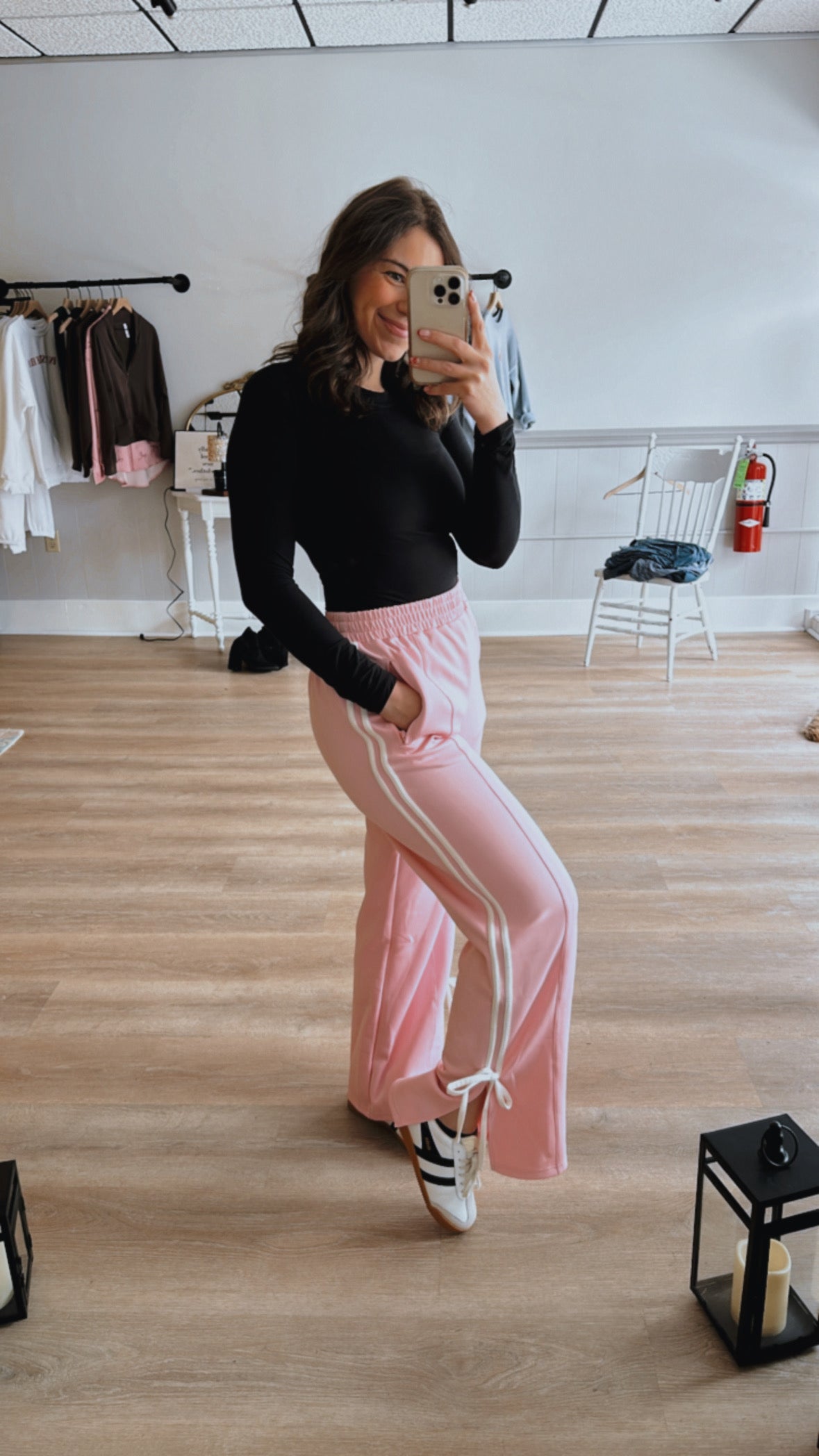 Pink Bow Track Pants