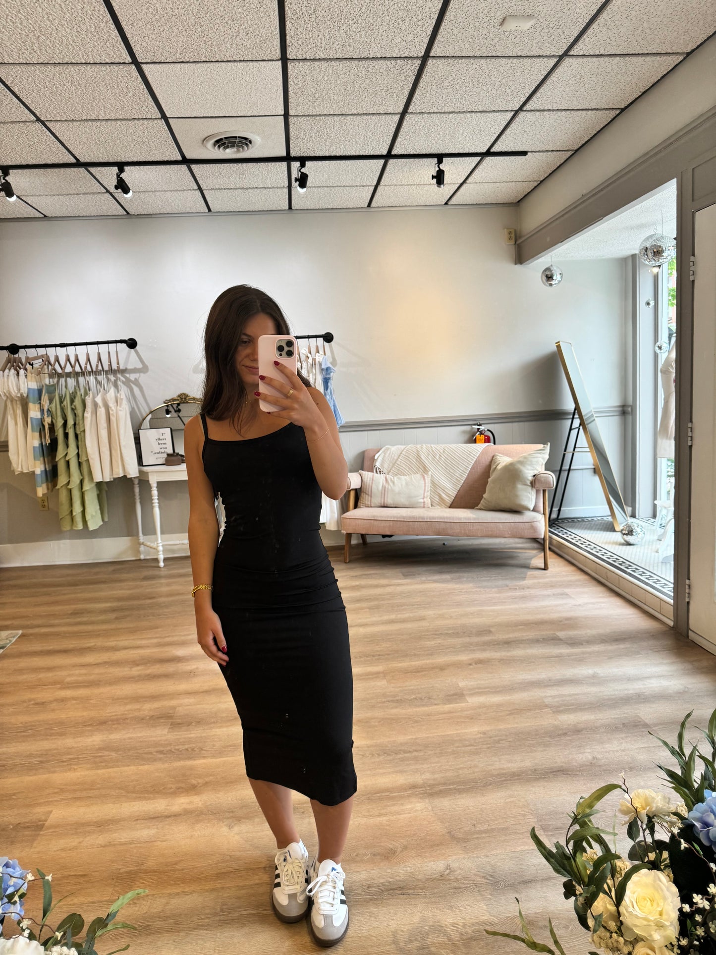 Black midi dress