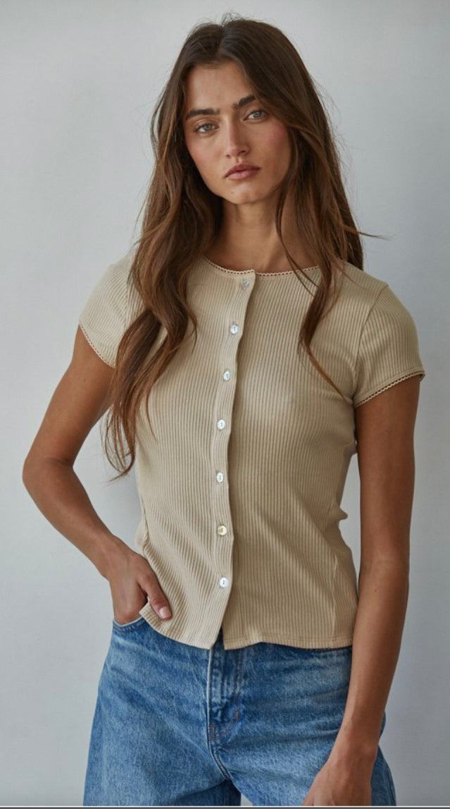 Luna Breeze Ribbed Cardigan Top