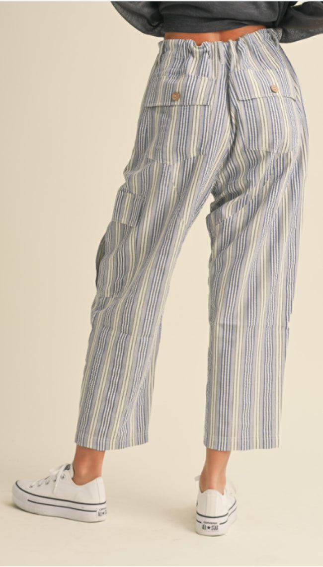 Blue striped pants