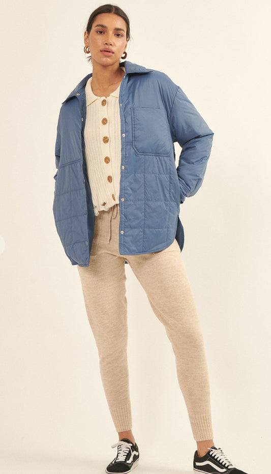 Blue quilted jacket